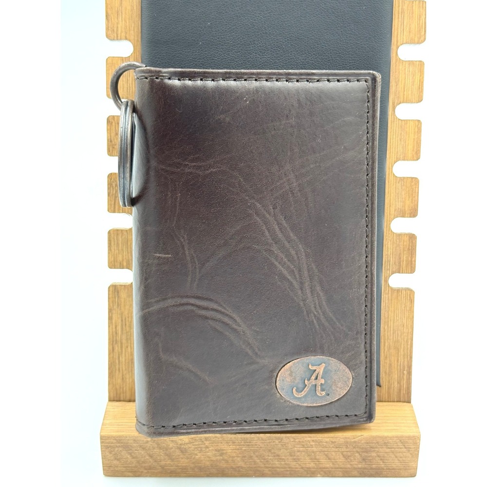 Fossil Alabama Crimson Tide ID Wallet Leather Brown LIM Bama Y2K NWT